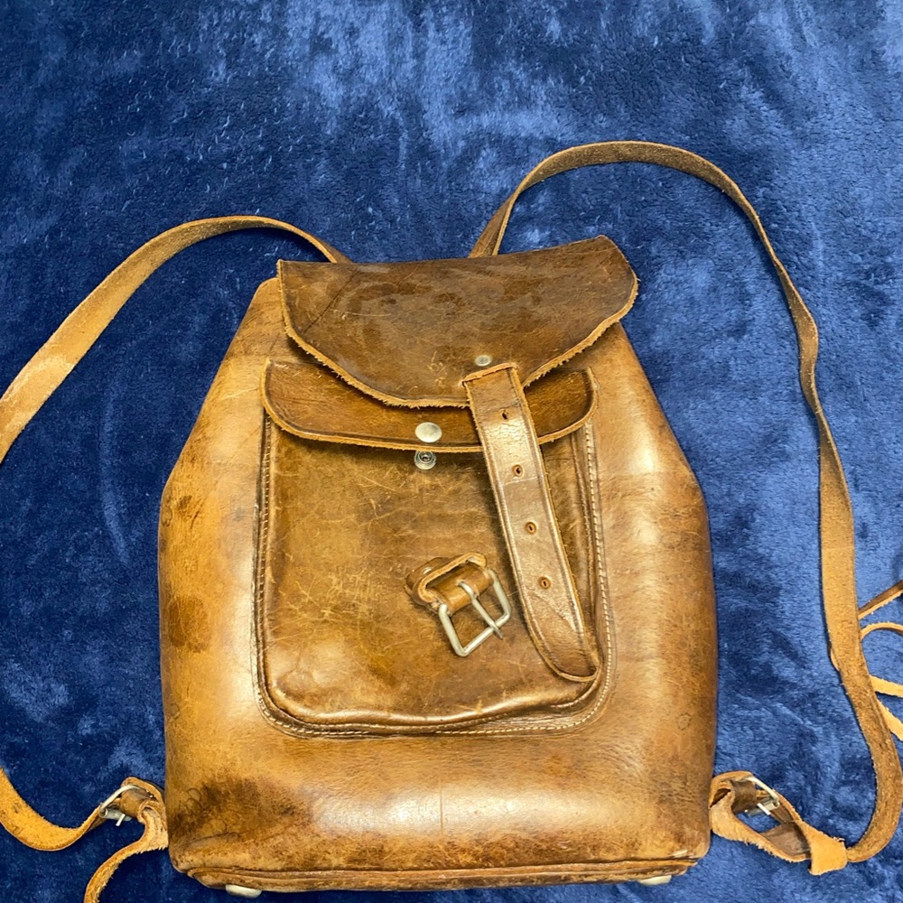 Genuine leather handmade backpack